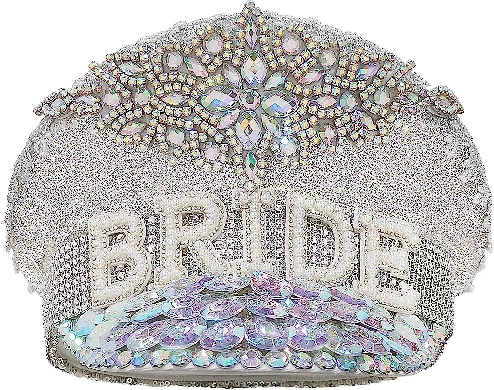 Ulrica Sparkly Bride Hat with Rhinestones-Perfect for Bachelorette Hen Parties&Wedding Accessories | Amazon (US)