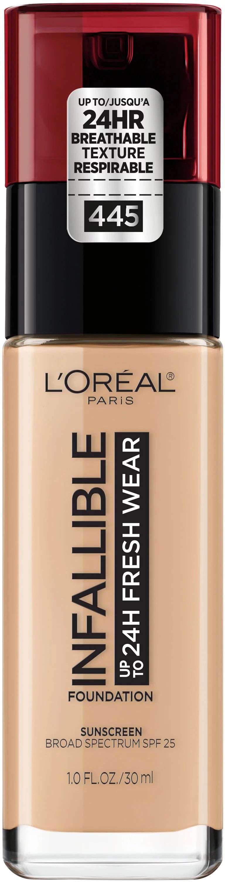 L'Oreal Paris Infallible Fresh Wear 24 Hr Liquid Foundation Makeup, 445 Vanilla, 1 oz | Walmart (US)