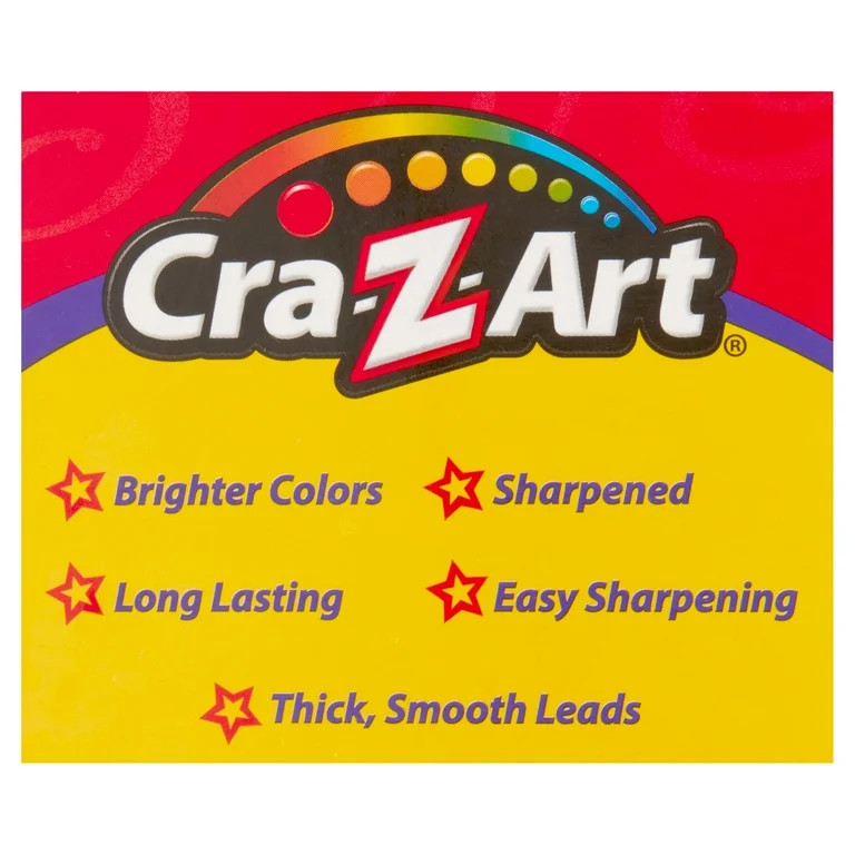 Cra-Z-Art Real Wood, Pre-sharpened Strong Colored Pencils, 12 Count | Walmart (US)
