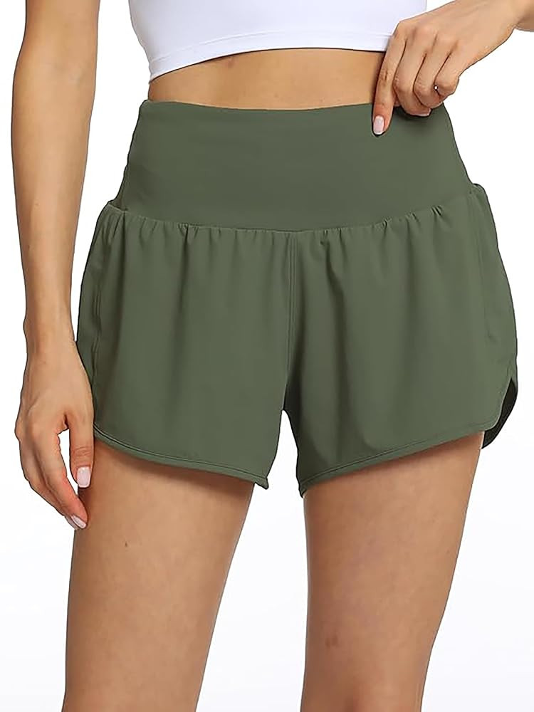 Rrosseyz Running Shorts for Women with Liner High Waisted Lightweight Athletic Shorts with Pocket... | Amazon (US)