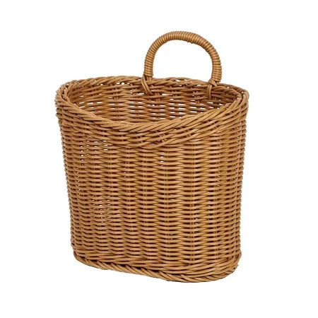 Woven Hanging Wall Basket for Front Door – Imitation Wicker Door Basket for Mail, Flowers & Home Storage, Wall Hanging Basket for Garden Farmhouse | Walmart (US)