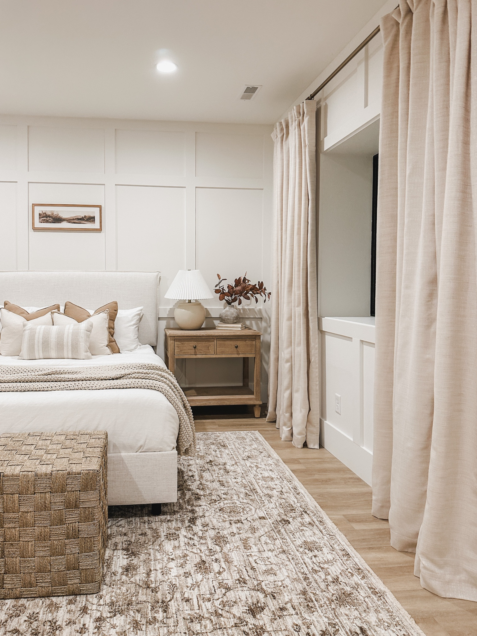 Basement bedroom views! When designing this space to incorporate a cozy, simple, and clean space for guests

Home design, light and bright, guest bedroom, neutral home, aesthetic finds, affordable finds, Target, Pottery Barn, Sunbrella, bedding essentials, throw pillow, textured lamp, wooden furniture, curtain finds, area rug, fall finds, fall home, shop the look!

#LTKSeasonal #LTKstyletip #LTKhome