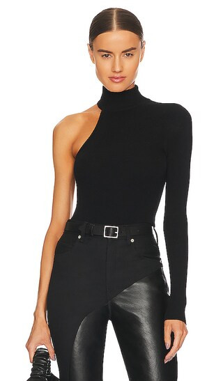 Hadley One Shoulder Sweater in Black | Revolve Clothing (Global)