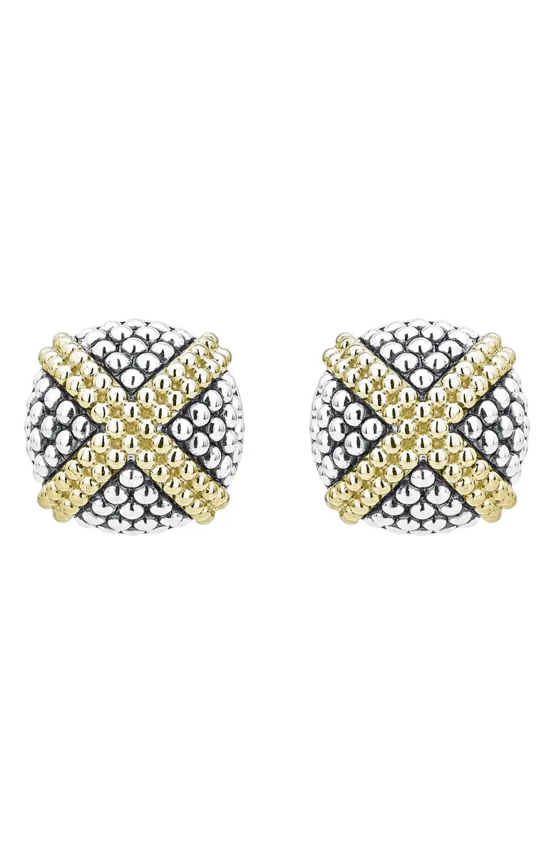 Signature Caviar Large Domed 'X' Stud Earrings | Nordstrom