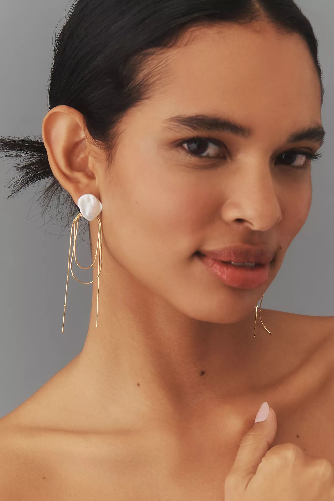 Pearl Loop Chain Drop Earrings | Anthropologie (US)