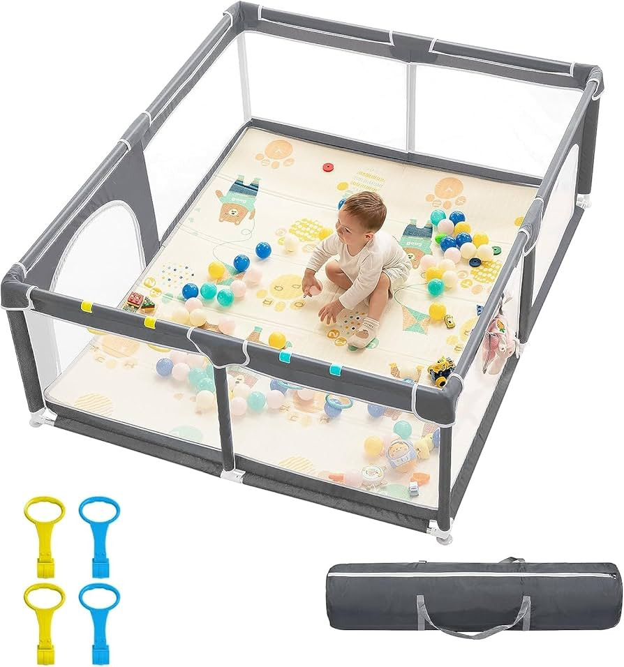 dearlomum Baby Playpen,70"x60" Extra Large Baby Playard, Playpen for Babies with Gate, 0-6 to 12 ... | Amazon (CA)