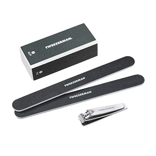 Tweezerman Black Manicure Kit Includes Nail Clipper, Nail Buffer Block, and 2 Nail Files | Amazon (US)