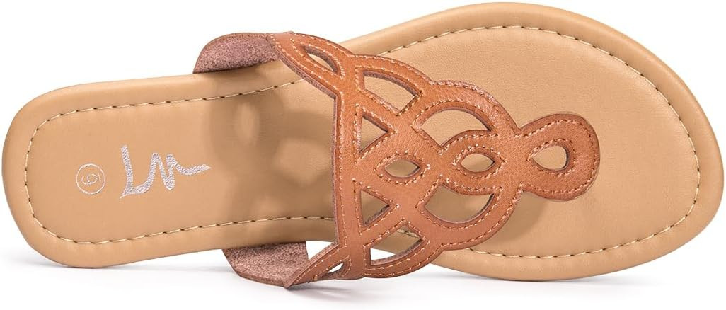 LM Women's Thong Sandals T-Strap Sandals Slip On Flat Sandals Flip Flop Casual Summer Slide Sanda... | Amazon (US)