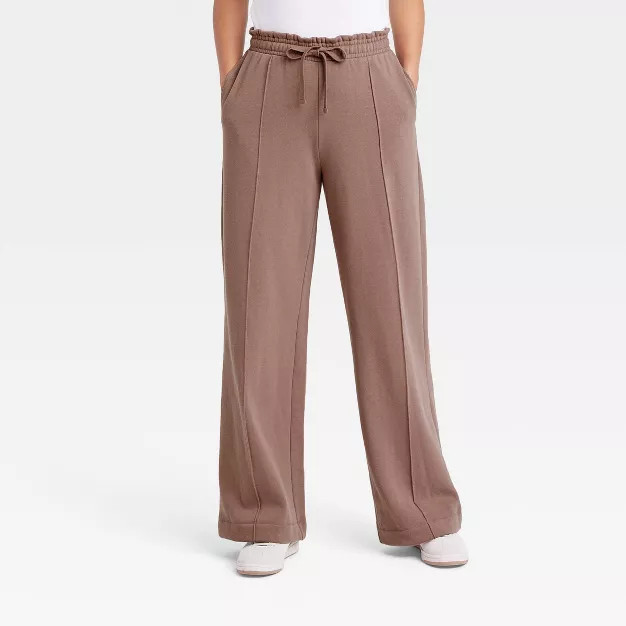 Women's High-Rise Wide Leg Fleece Pants - A New Day™ | Target