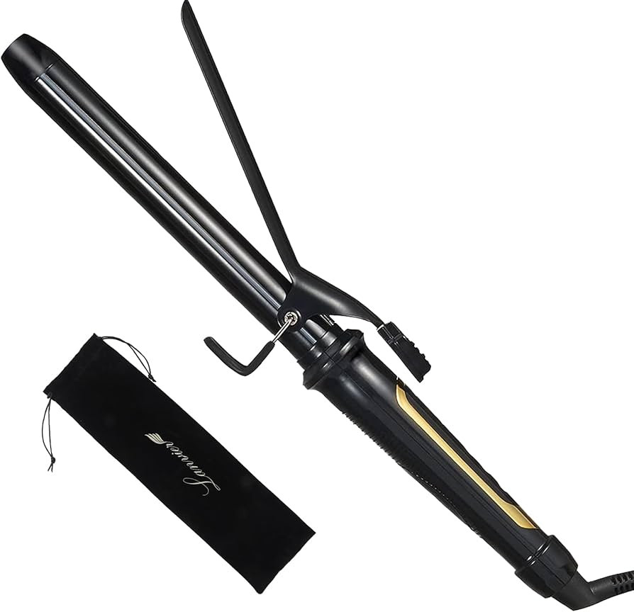 Lanvier 1 Inch Extra Long Hair Curling Iron with Ceramic Tourmaline Barrel, Professional Hair Cur... | Amazon (US)
