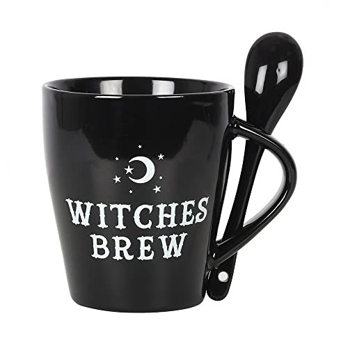 Pacific Giftware Gothic Black Witches Brew New Bone China Ceramic Mug and Spoon Set | Amazon (US)