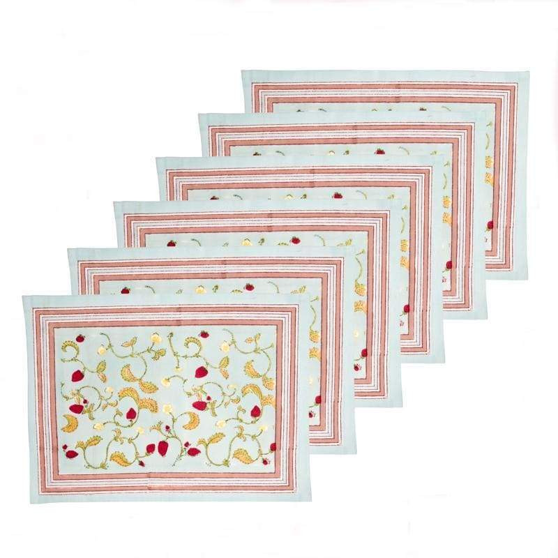 Fraises des Bois Placemats, Set of 6 | Couleur Nature