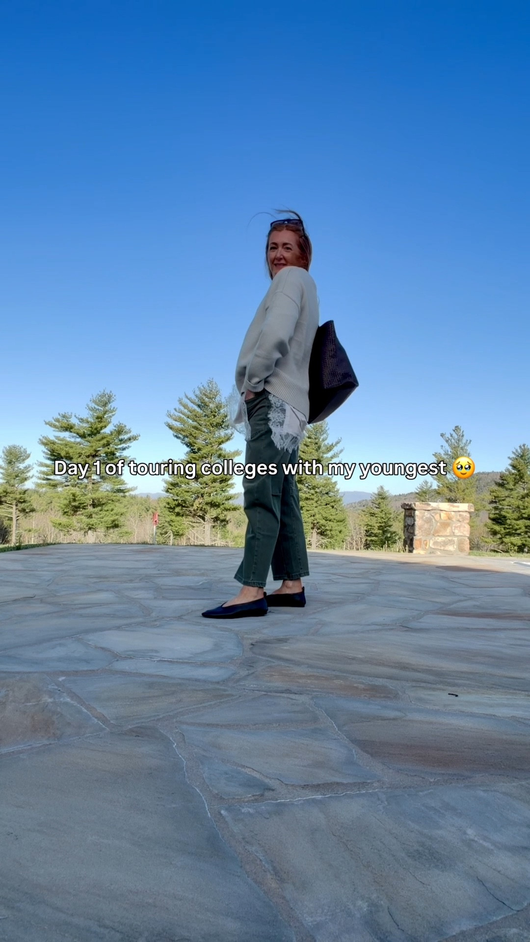 Day one college tour 🥹

6 in jeans 
M in lace t
Sm in sweater 
Shoes are tts 

#LTKOver40 #LTKmomlife #LTKootd