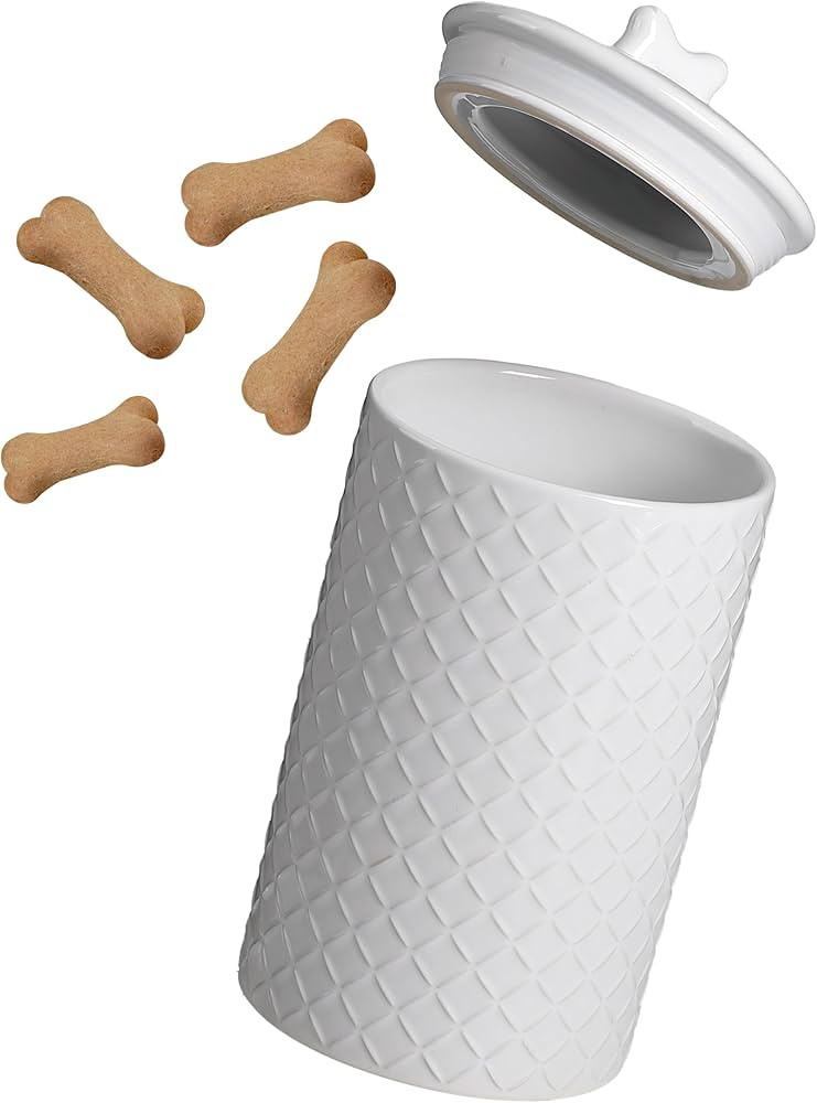 BIRDROCK HOME Large Dog Treat Container Jar | 9" x 5" | 7 Cups | Airtight Seal | Bone Handle Lid ... | Amazon (US)