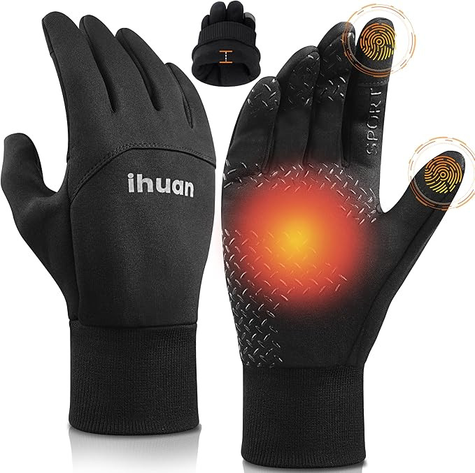 ihuan Winter Waterproof Gloves for Men Women Warm Running Cycling Snow Ski Gloves for Cold Weathe... | Amazon (US)