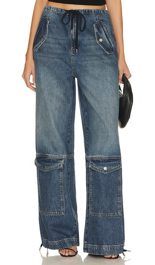 Alix Wide Leg Drawstring Cargo Jeans in San Antonio | Revolve Clothing (Global)