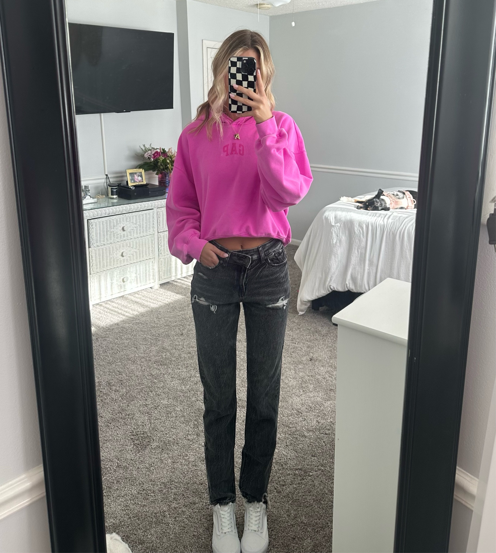 pink gap hoodie