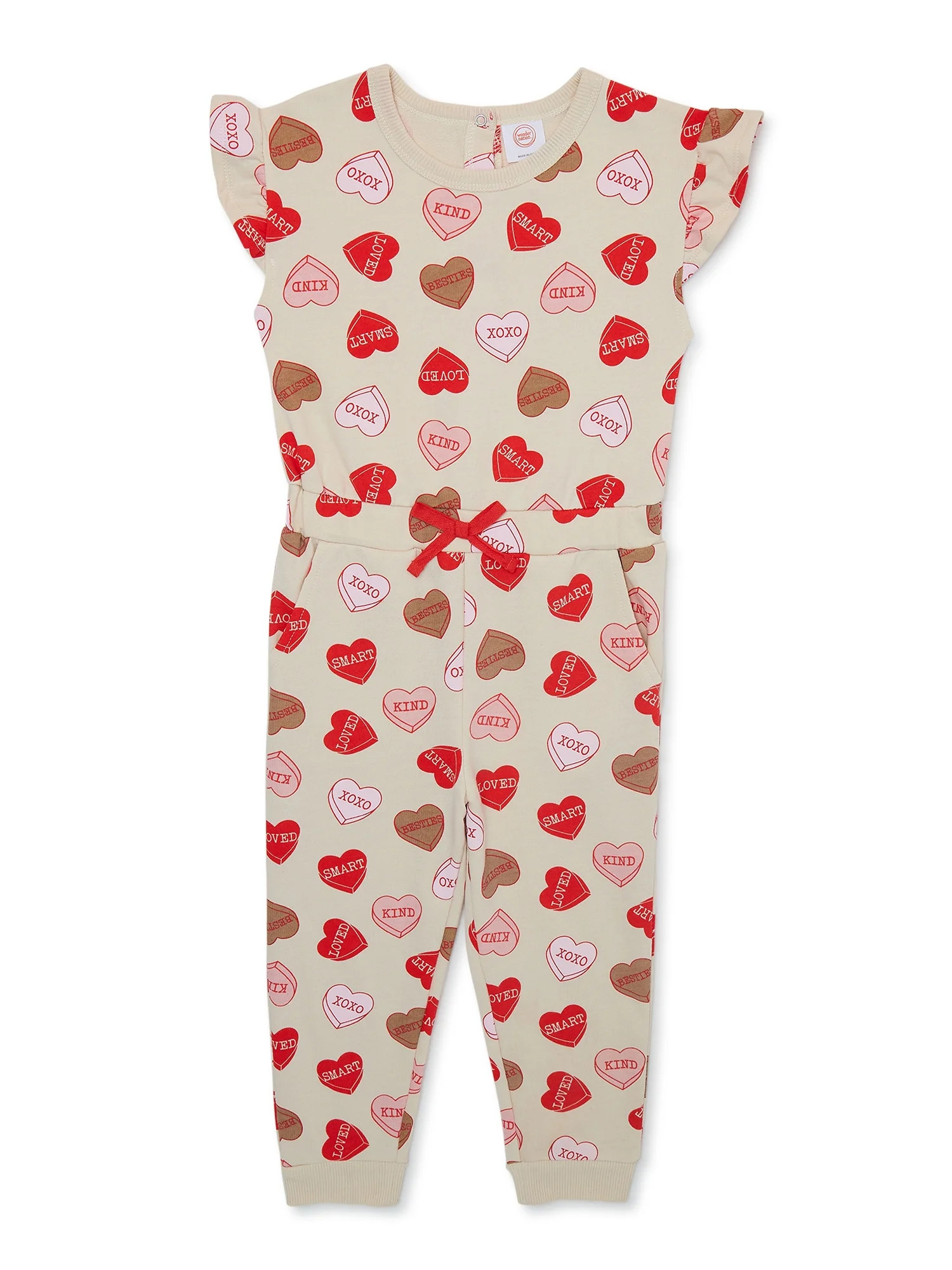 Wonder Nation Toddler Girl Valentine Romper, Sizes 2T-5T - Walmart.com | Walmart (US)