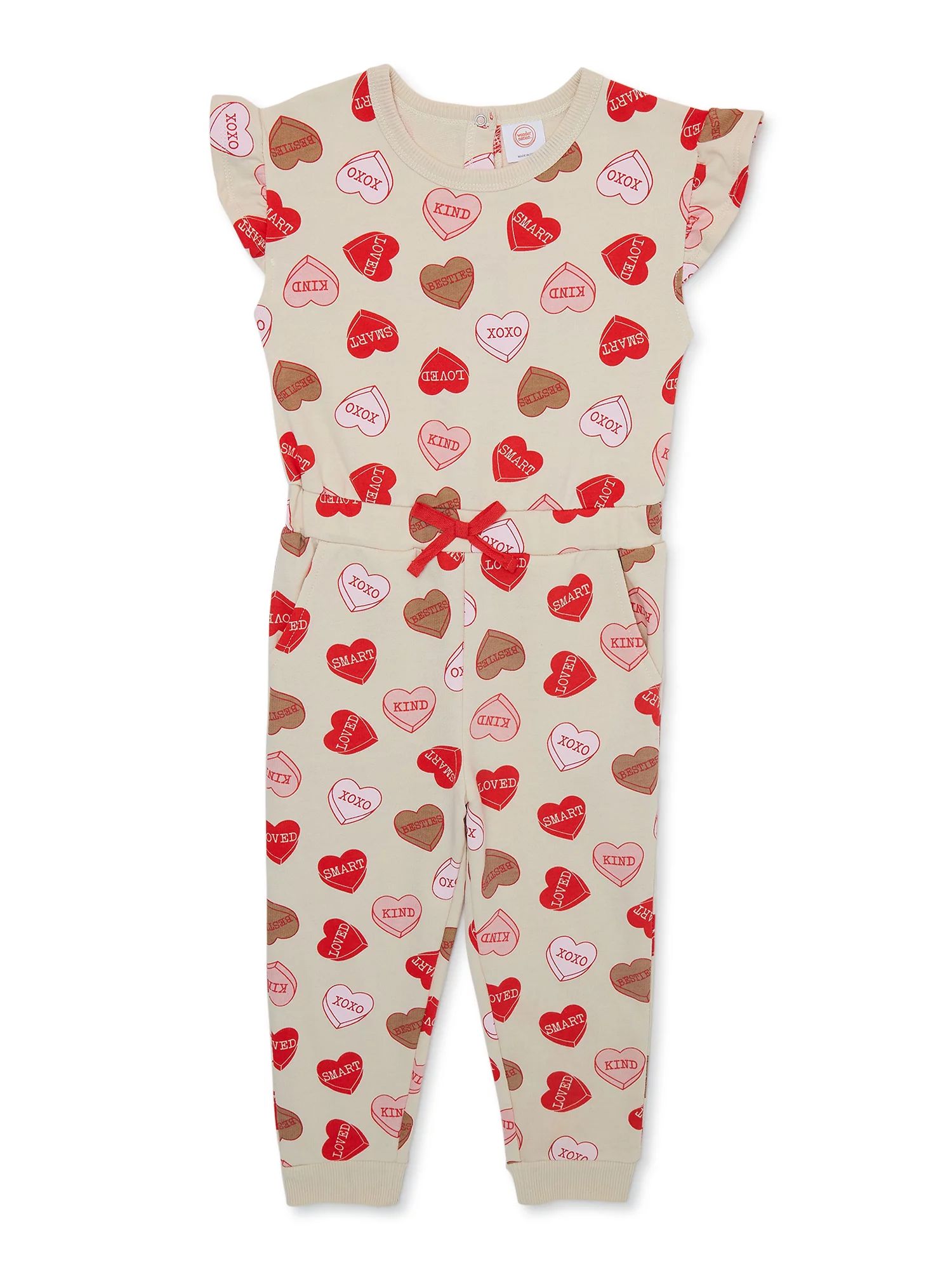 Wonder Nation Toddler Girl Valentine Romper, Sizes 2T-5T | Walmart (US)