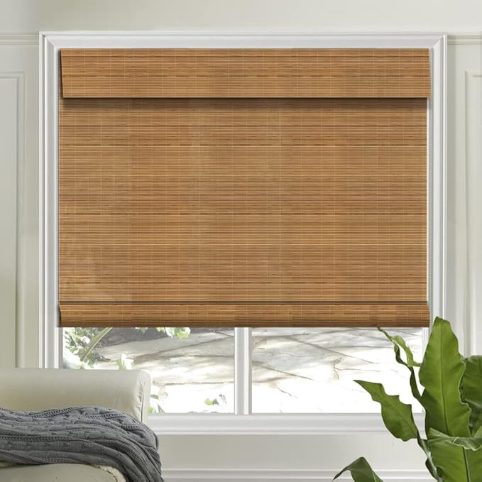 Letau Cordless Wood Window Shades Blinds, Bamboo Light Filtering Roller Shades, Color 19 | Amazon (US)