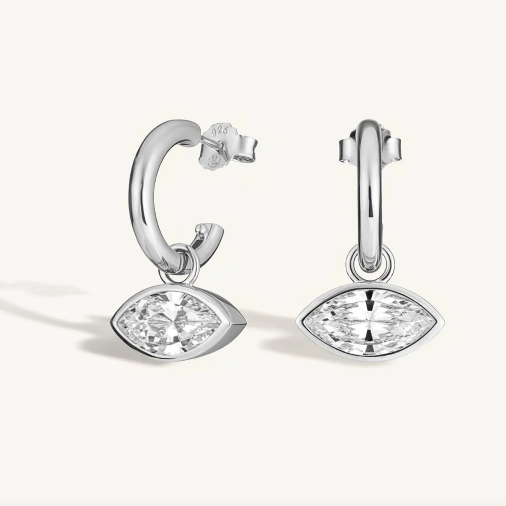 The Silver East-West Earrings | Heavenly London