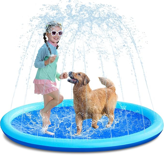 SLOOSH 60" Non-Slip Splash Pad Sprinkler - Outdoor Water Toys Play Mat for Toddlers Kids Dogs, Ou... | Amazon (US)