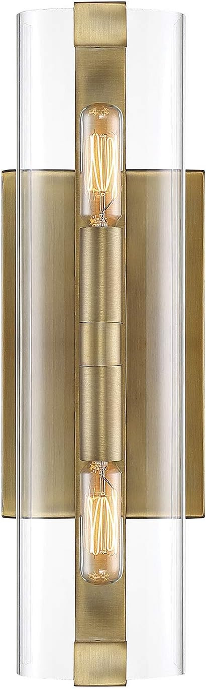 Savoy House 9-9771-2-322 Winfield Contemporary Glass Wall Sconce in Warm Brass (5" W x 16" H) | Amazon (US)