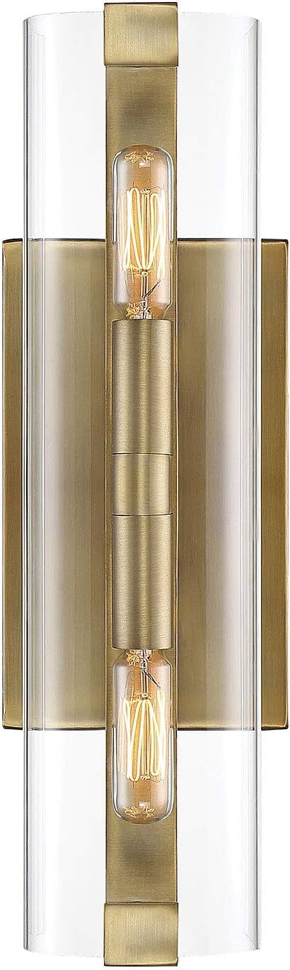 Savoy House 9-9771-2-322 Winfield Contemporary Glass Wall Sconce in Warm Brass (5" W x 16" H) | Amazon (US)