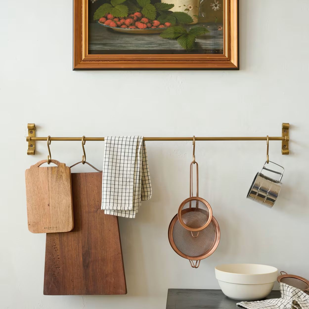 Duke Brass Rail with Hooks | Magnolia