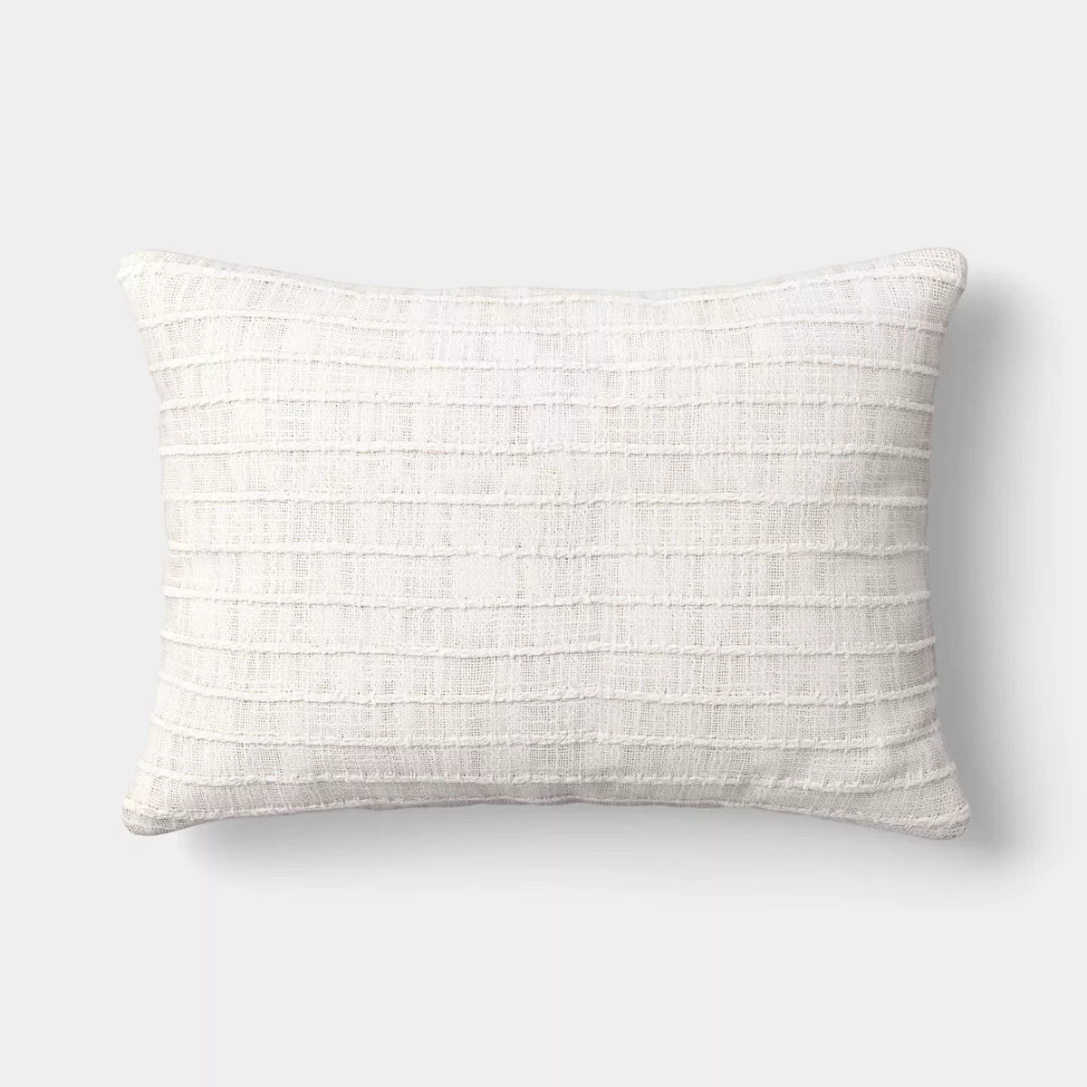 14"x20" Solid Textural Woven Lumbar Pillow Ivory - Threshold™ | Target