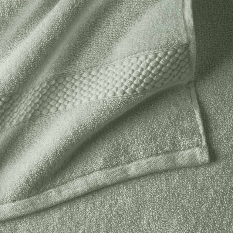 Beautiful by Drew Barrymore Dobby Bath Towel, Soft 100% Cotton, Sage Green | Walmart (US)