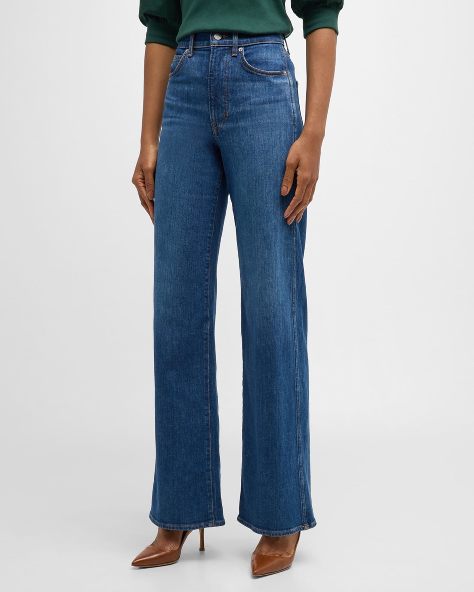 Taylor High-Rise Wide-Leg Jeans | Neiman Marcus