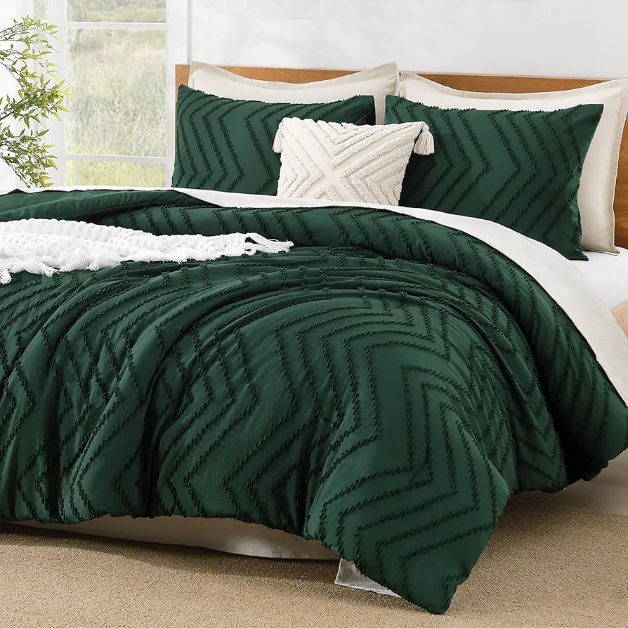 Litanika King Size Comforter Set Dark Emerald Green, 3 Pieces Lightweight Comforter King Size Tuf... | Amazon (US)