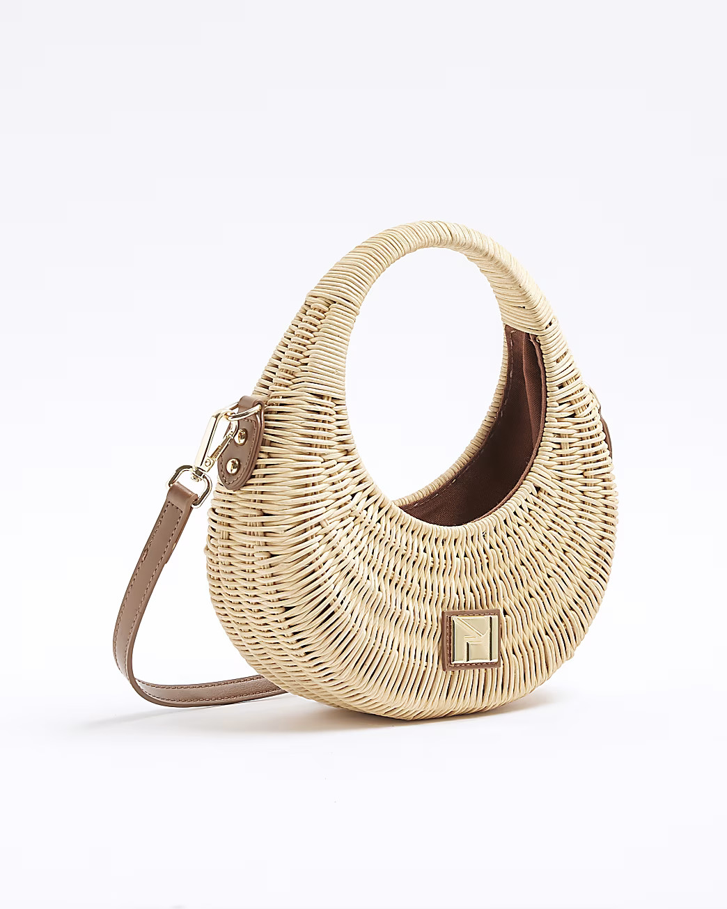 Beige Straw Basket Scoop Bag | River Island UK & IE