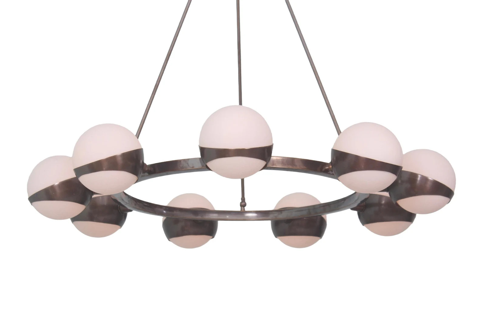 9 Light Curcle Cut Shade Globe Pendant Mid Century Brass - Etsy | Etsy (US)