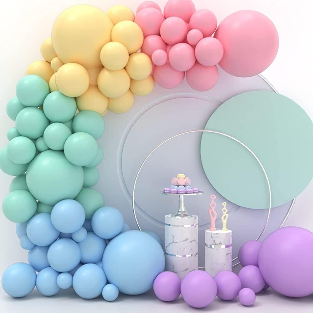 JOYYPOP Pastel Balloons 110 Pcs Pastel Balloon Garland Kit Different Sizes 5 10 12 18 Inch Pastel... | Amazon (US)