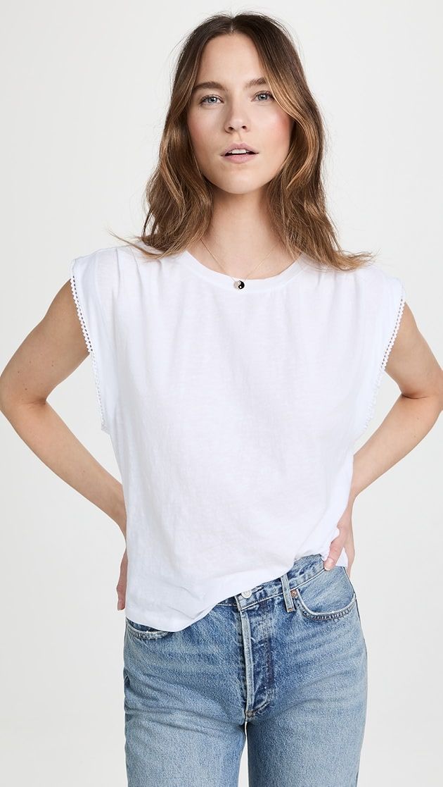 Muscle Tee with Lace Trim | Shopbop