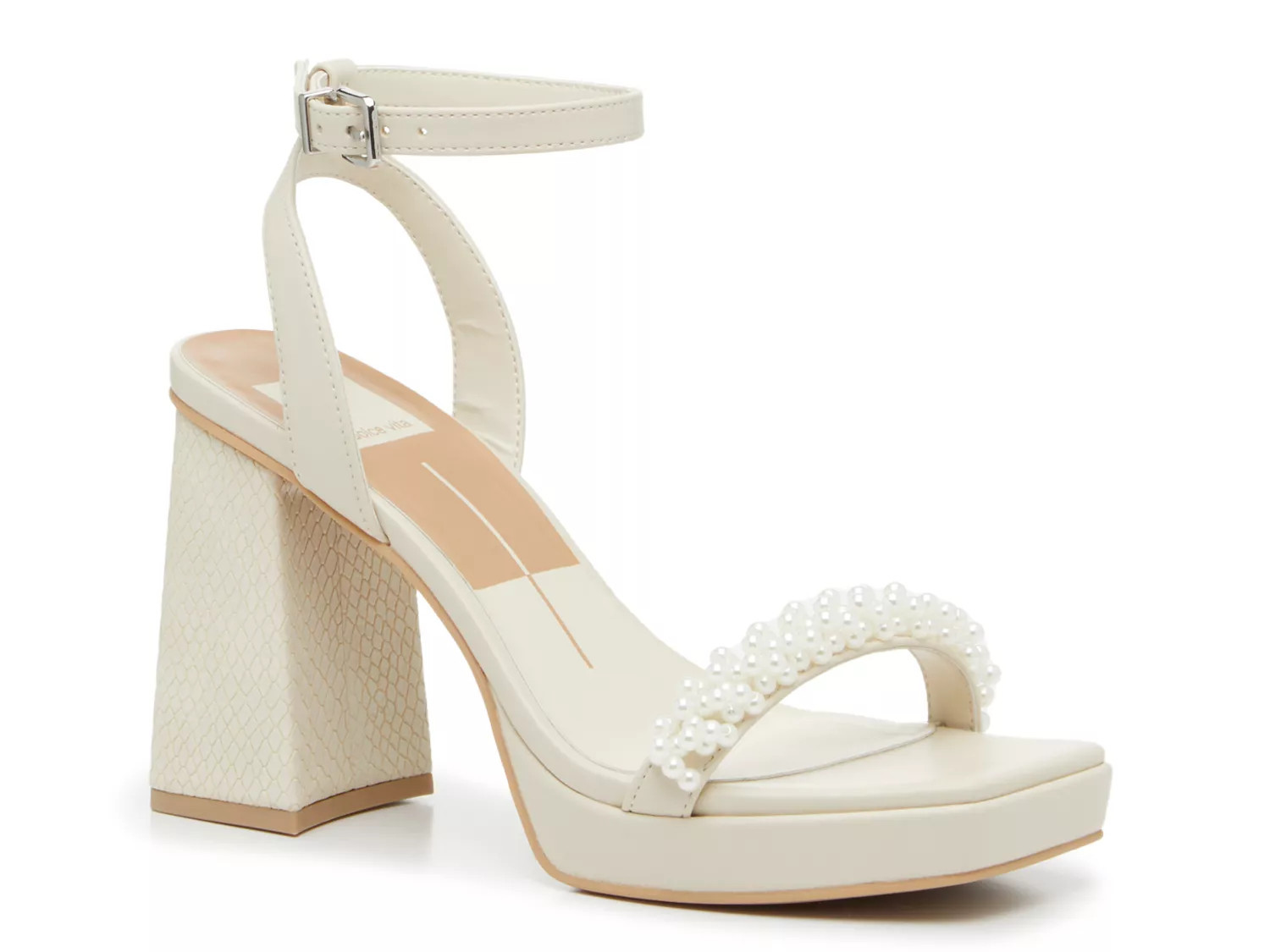Dolce Vita Alesia Sandal | Women's | Vanilla Pearl Ivory | Size 9.5 | Heels | Sandals | Ankle Strap | DSW