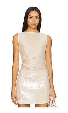 Elodie Reed Sequin Top in Champagne from Revolve.com | Revolve Clothing (Global)