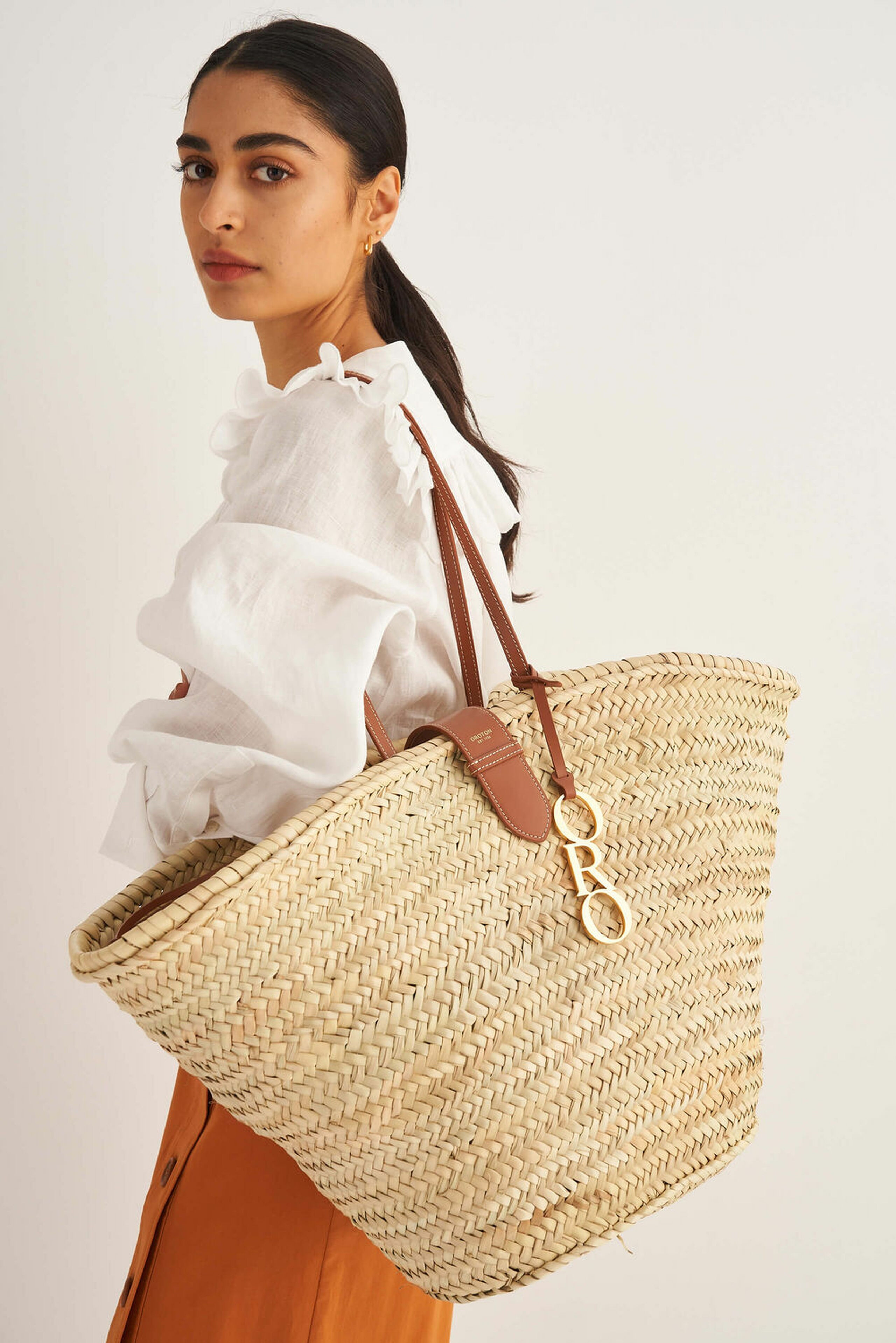 Oroton Madison Natural-Brandy Large Tote Bag | Oroton