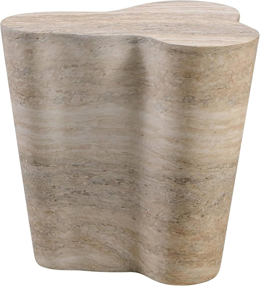 TOV Furniture Slab Faux Marble Short Side Table (Natural) | Amazon (US)