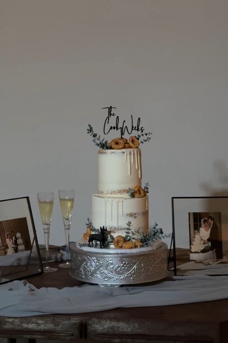 our cake details 🥹✨🤍
our champagne glasses were a gift so not sure where they are from! linked some alternatives! 

#LTKFindsUnder50 #LTKWedding #LTKFindsUnder100