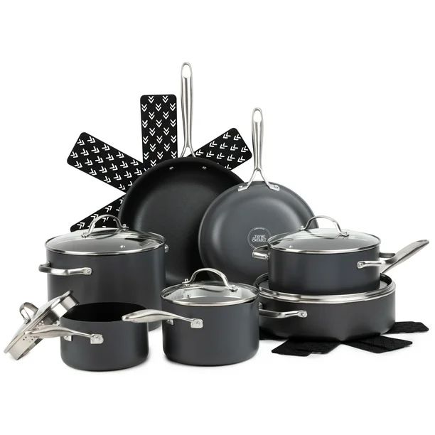 Thyme & Table Non-Stick 15-Piece Cookware Set Hard Anodized Aluminum | Walmart (US)