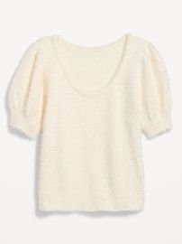 Short-Sleeve Eyelash Sweater for Women | Old Navy (US)