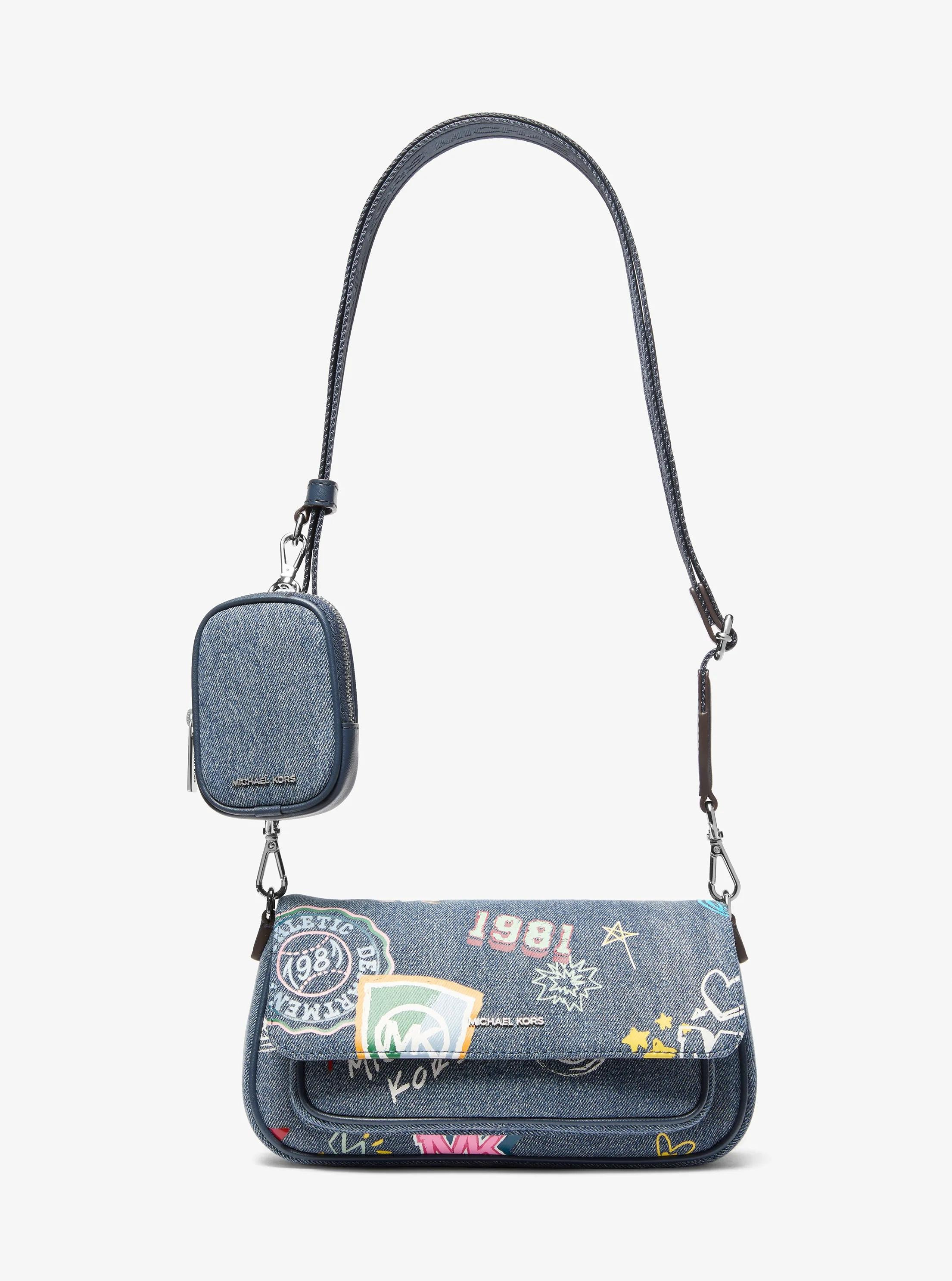 Jet Set Travel Small Embellished Denim Crossbody Bag With Pouch | Shop Simon