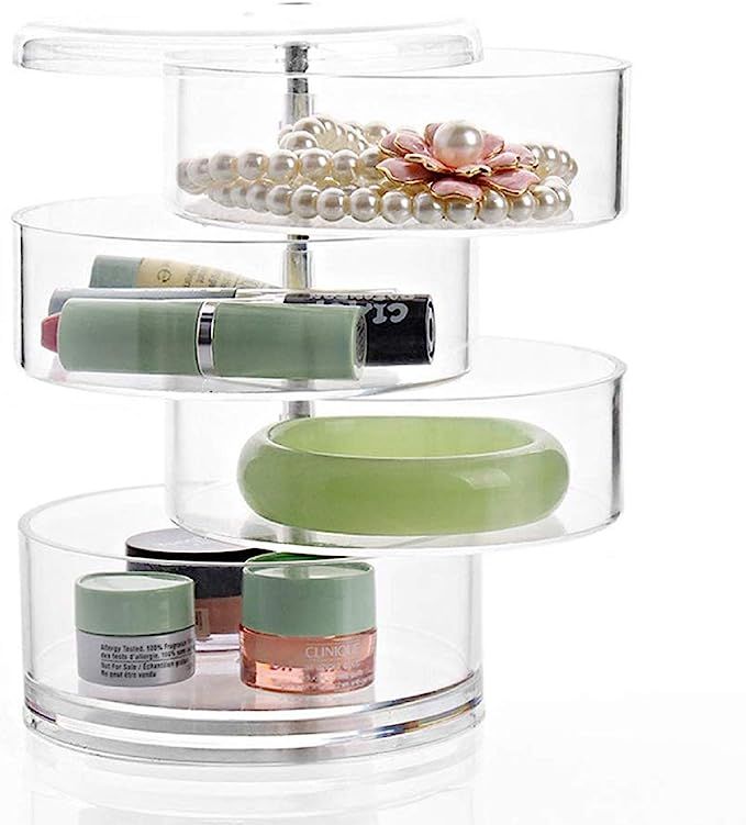 Stratalife Stackable Clear Plastic Hair Accessory Containers Jewelry Storage Organizer with Lids ... | Amazon (US)