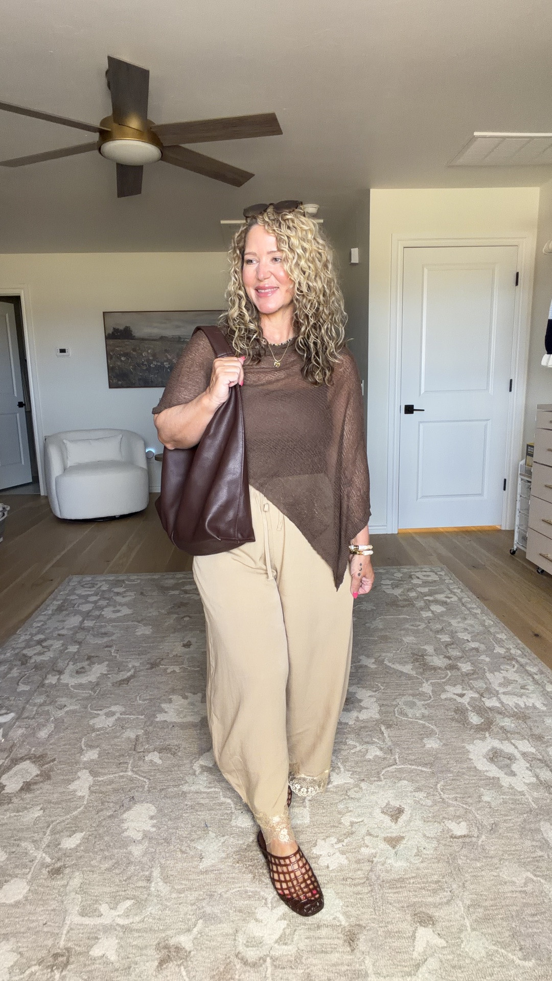 Poncho one size
Pants medium 
Tank large 
Shoes tts

#LTKOver40 #LTKPetite #LTKMidsize