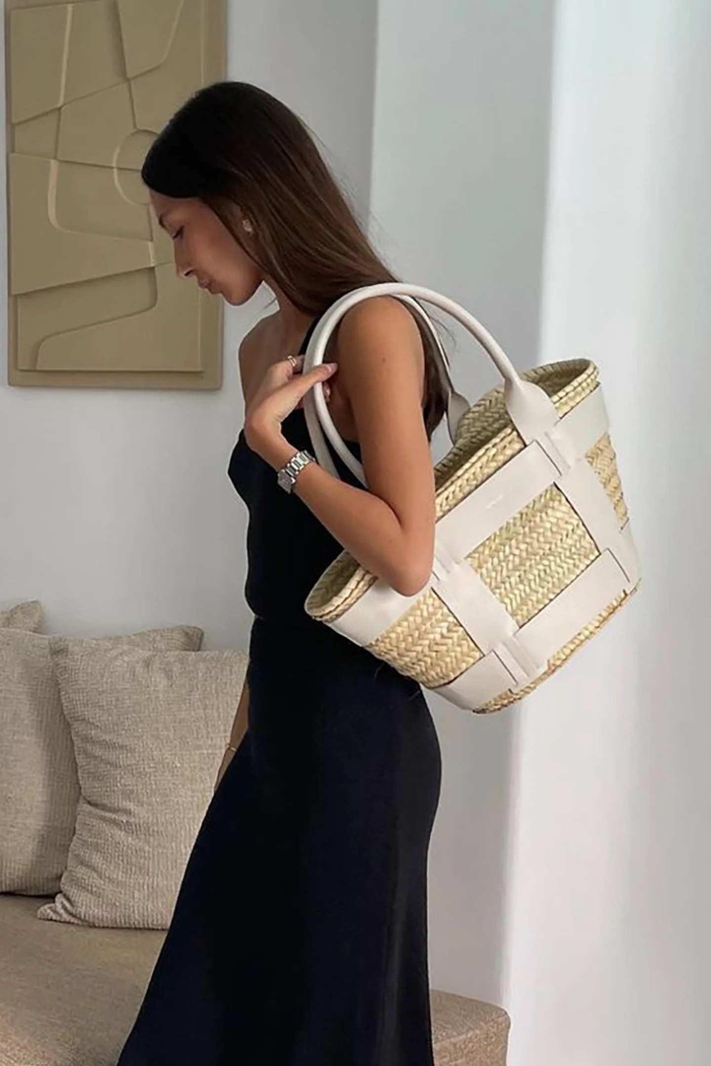 The Santorini | Natural Basket Off-White Smooth | DeMellier | DeMellier