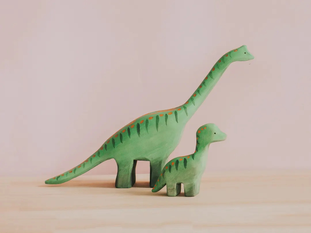 Wooden Apatosaurus, Montessori Prehistoric Animal, Wooden Dinosaur, Hand-painted Toys, Wooden ani... | Etsy (US)