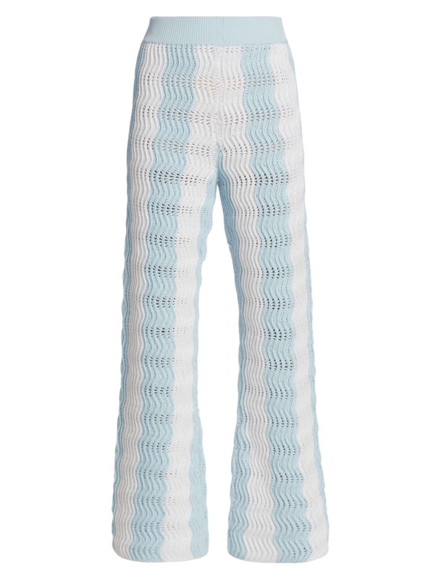 Crocheted Wavy Flared Trousers | Saks Fifth Avenue